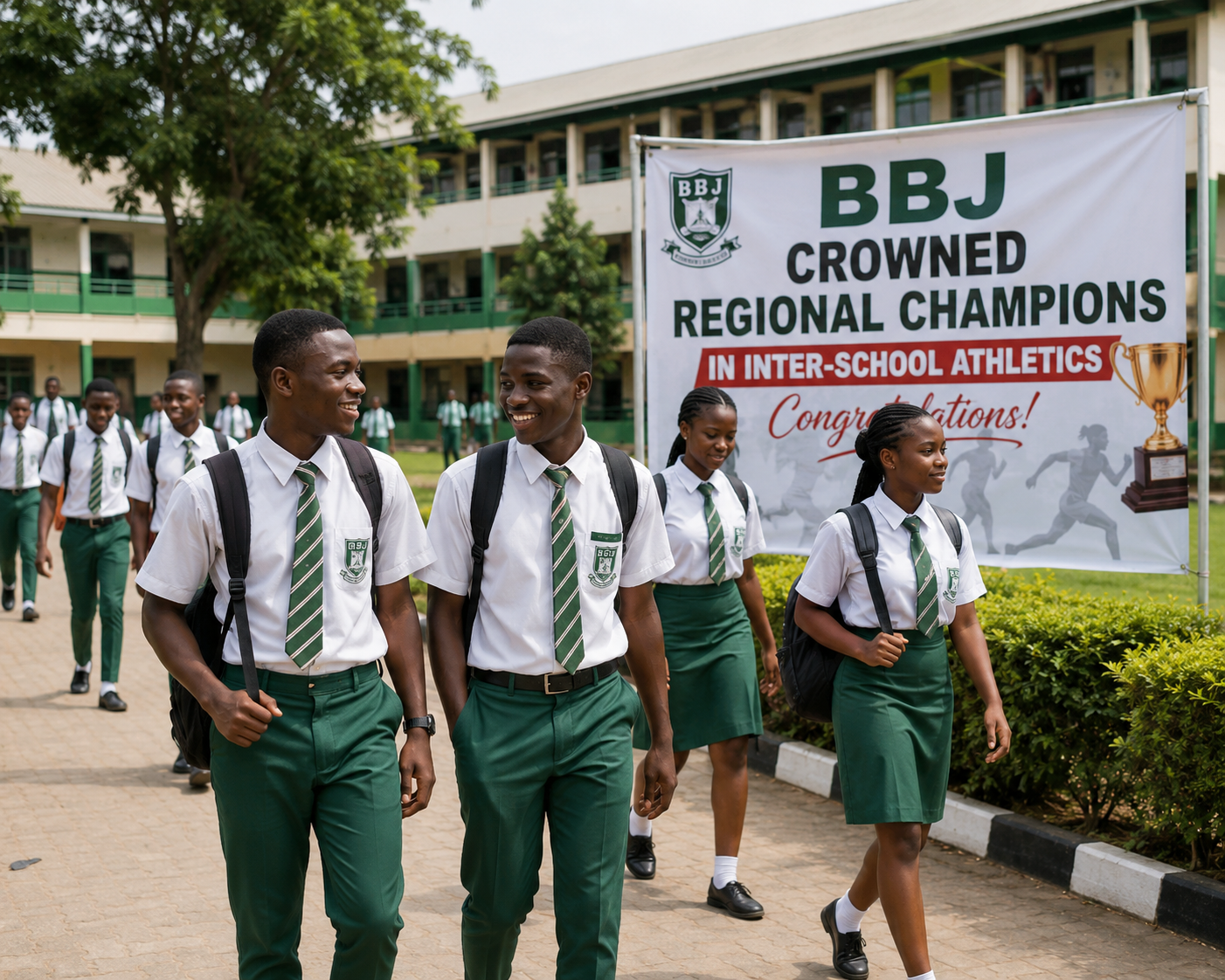 Students walking on campus